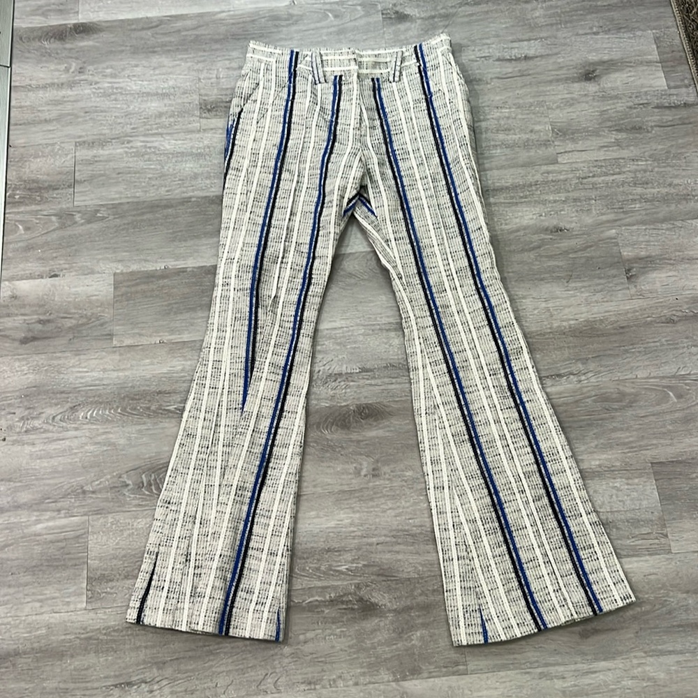 Rebecca Minkoff flare bottom strip winter pants